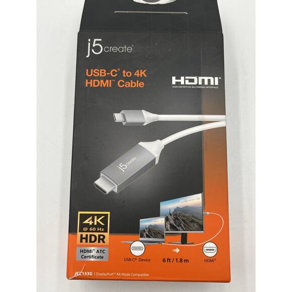 J5Create USB-C to 4K HDMI Cable HDMI - Picture 4 of 8